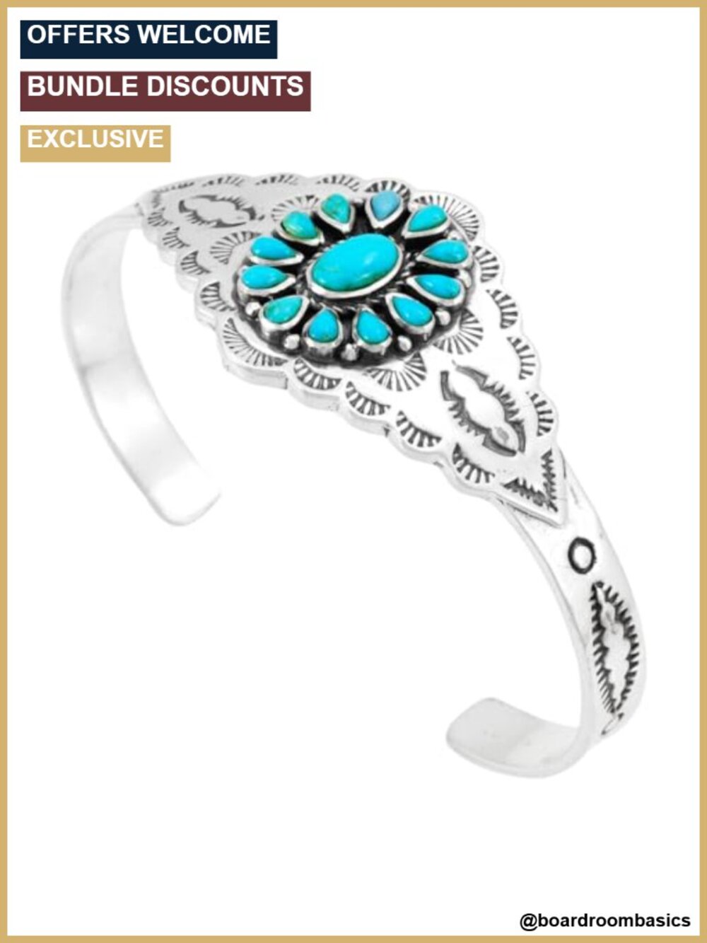 Sterling Silver 925 Turquoise Cuff Bracelet Genuine Gemstones Adjustable